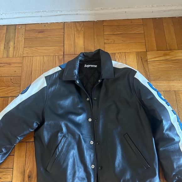 Supreme smurfs varsity jacket black medium - Picture 2 of 4